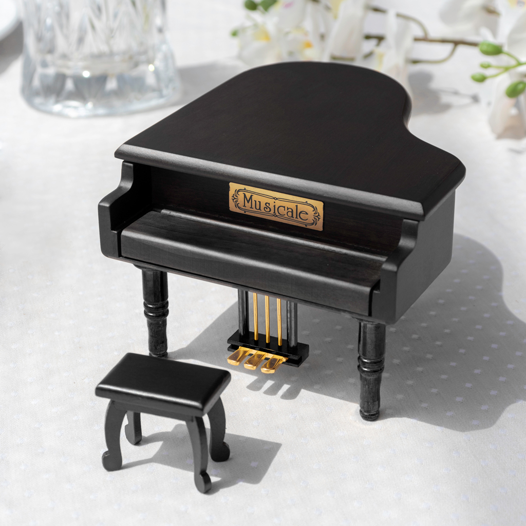 Caja musical Piano de cola color negro